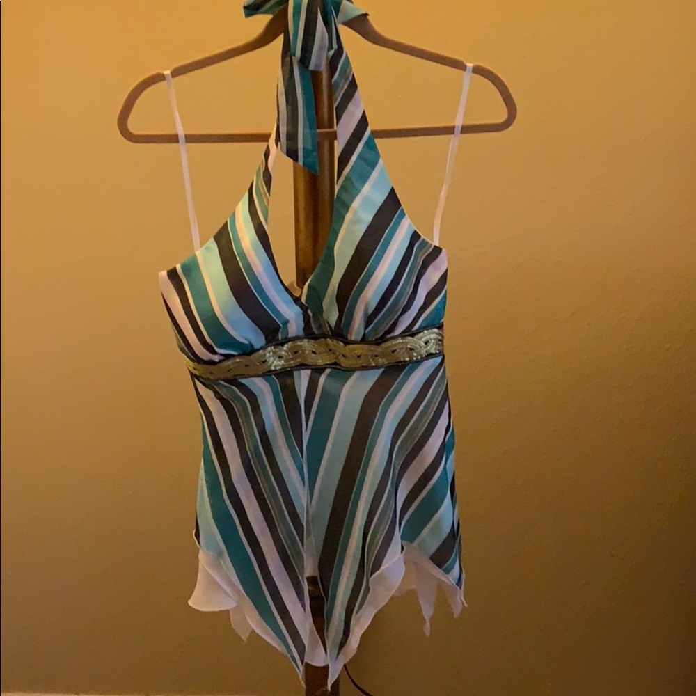 Striped halter top